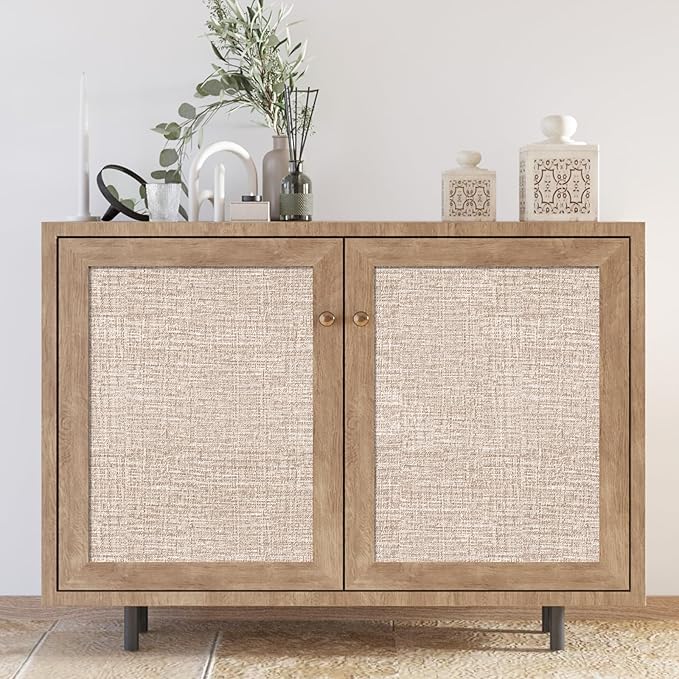 Amiya Grasscloth Khaki Wallpaper 17.3"x80" Peel and Stick Tan Faux Fabric Linen - Image 4