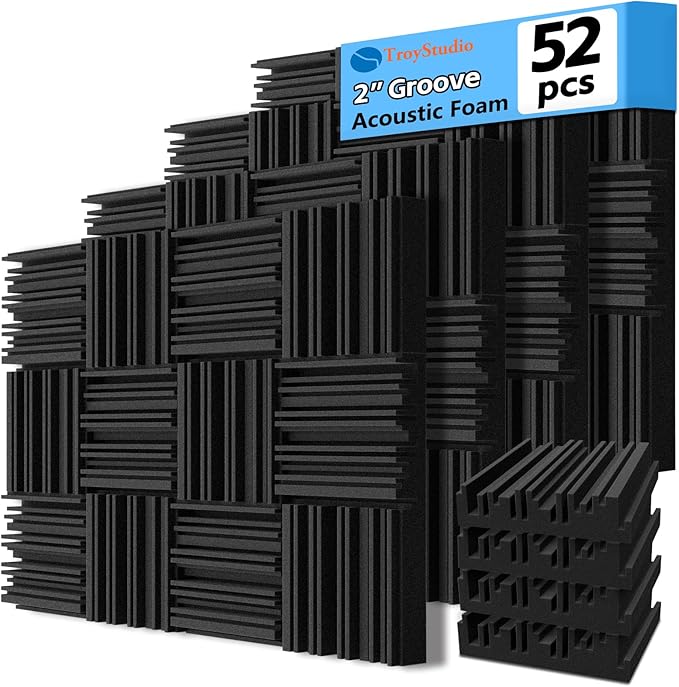 TroyStudio Thick Acoustic Foam Panels, Dense Soundproof Padding Tile, Recording by TroyStudio