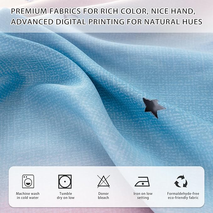 XiDi Curtains for Bedroom Decor, Kids Room Curtains for Girls Rainbow Colour - Image 5