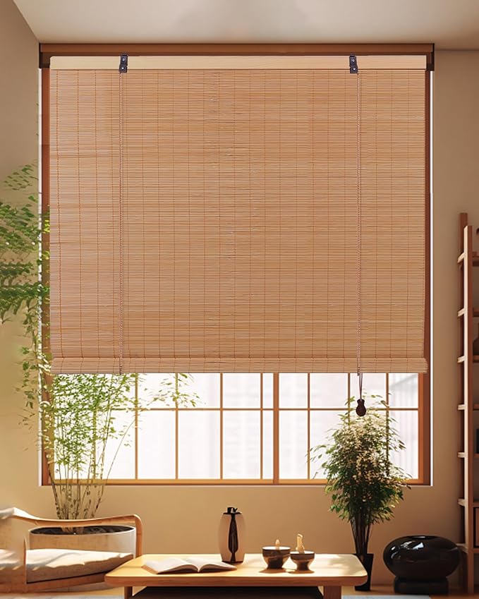 Foundgo Bamboo Shades 24" W x 64" H Light Filtering Bamboo Blinds - Image 7