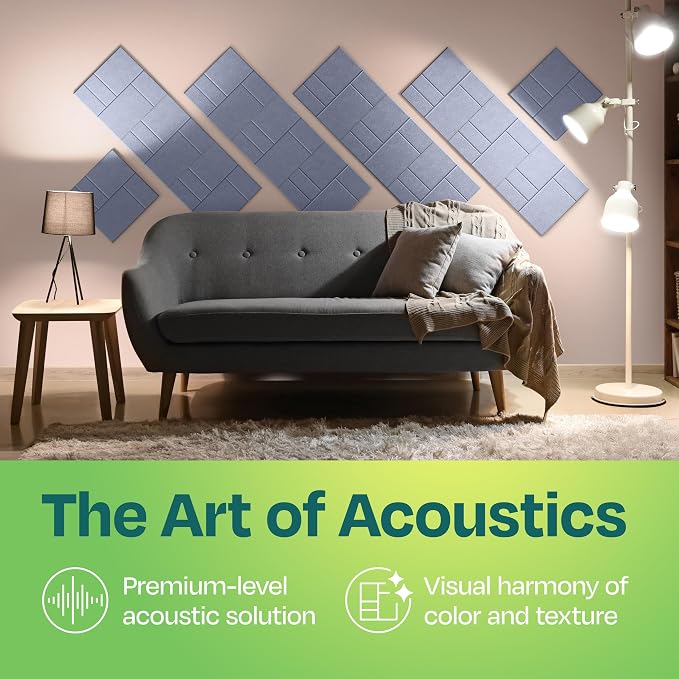 Acoustic Panels 12-Pack Soundproof Wall Panels 12"x12"x0.4" Decorative Sound - Image 2