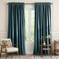 NICETOWN Room Darkening Greyish Blue Velvet Curtains, Rod Pocket Super Soft by NICETOWN