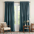 NICETOWN Greyish Blue Velvet Curtains and Drapes, Thermal Insulated Soft Window by NICETOWN