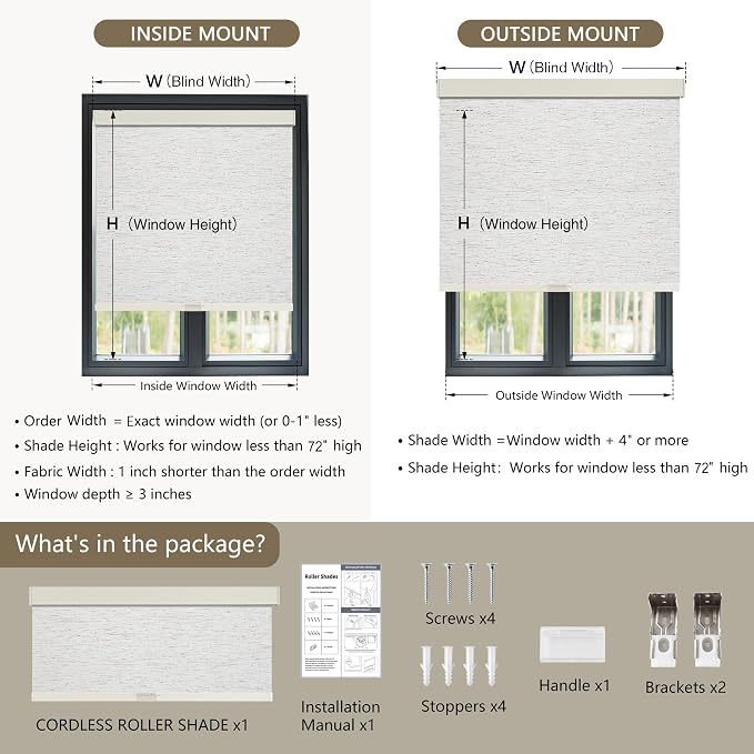 SUNOFF Cordless Blackout Roller Shades Blinds - Image 2