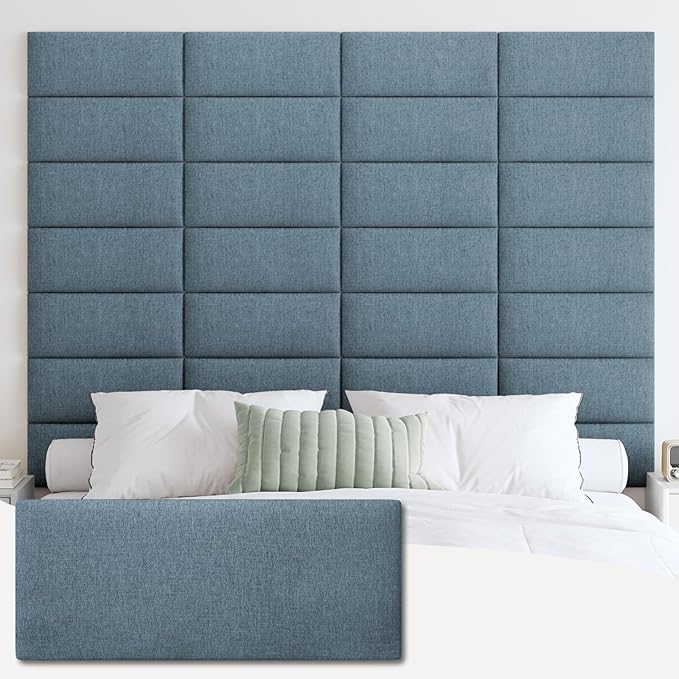 IFNOW Upholstered Wall Mounted Peel and Stick King Size Headboard, Soundproof by IFNOW
