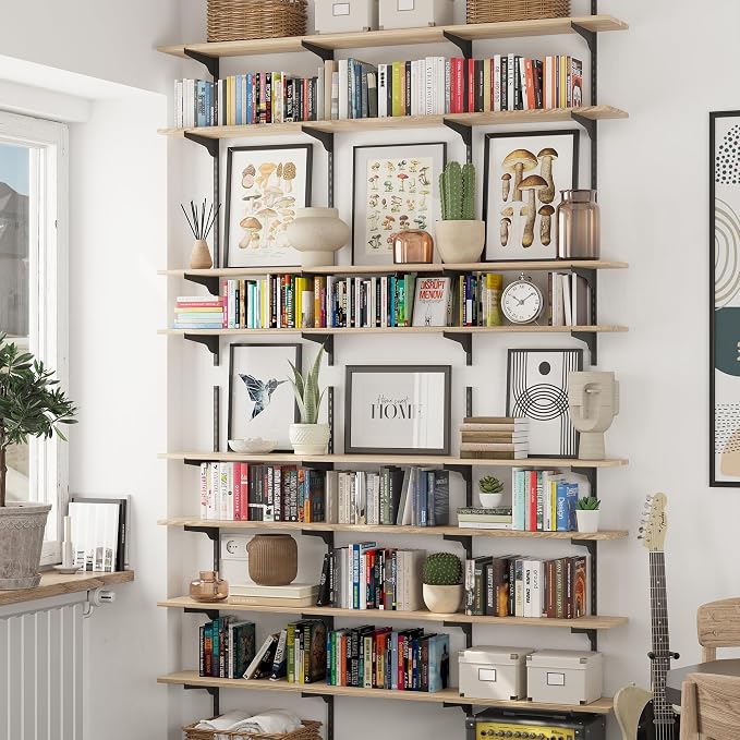 Wallniture Turin 60" Long Wall Bookshelf, Floating Shelves - Image 2