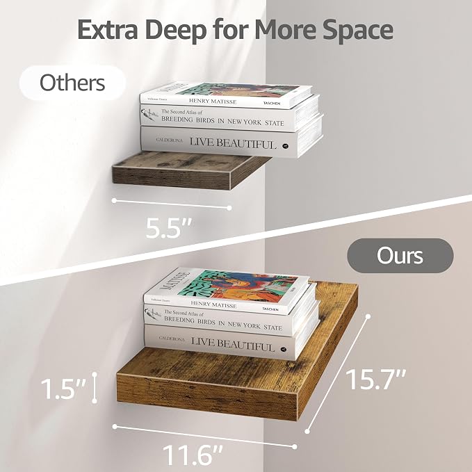 QEEIG 12" Deep Floating Shelves - Image 3