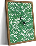 Framed Floral Black Cat Canvas Wall Art, Cute Black Cat in Daisy Field Painting by Unknown
