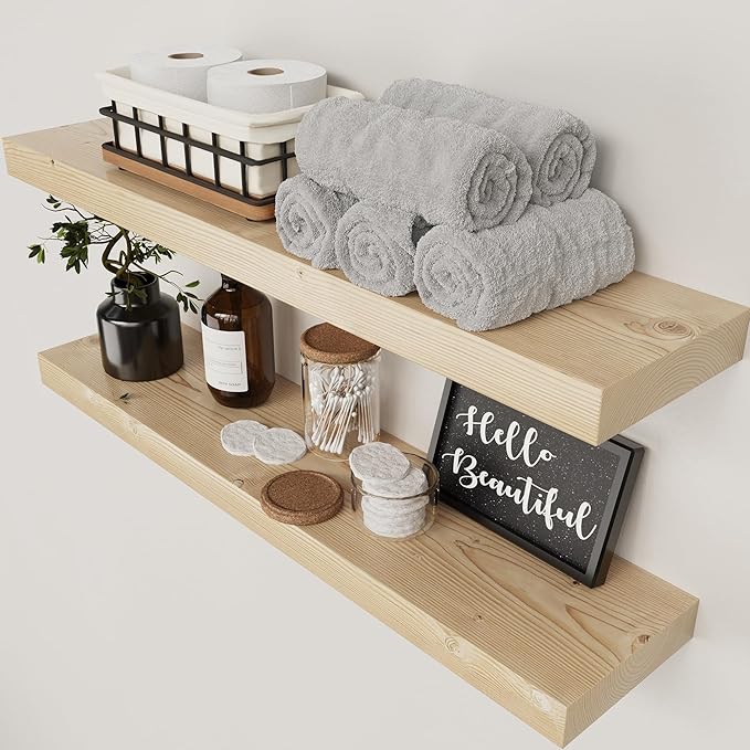 BAOBAB WORKSHOP Solid Wood Floating Shelves by BAOBABWORKSHOP