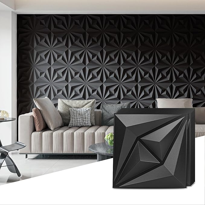 AMZDEPOT 3D Wall Panels for Interior Wall Decor, 3 Layout Options PVC Textured by AMZDEPOT