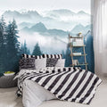 -Foggy Forest Pine Scenery Fabric Wallpaper Living Room Bedroom Bathroom by YIHWM-PurchaseNow