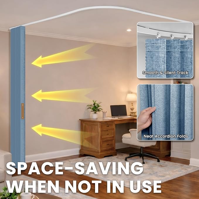 Room Divider Curtain Sets with Flexible Ceiling Track, Privacy Soundproof - Image 3