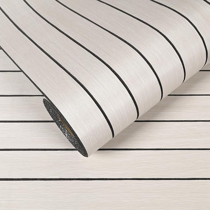 VEELIKE Cream White Oak Wood Slat Wall Panel Peel and Stick 3D Faux Wood Wall by VEELIKE
