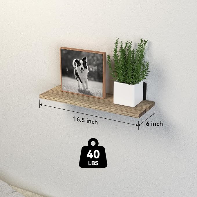 DOLLFIO Floating Shelves, 8 Sets Wall Shelves, Wood Floating Shelves - Image 3