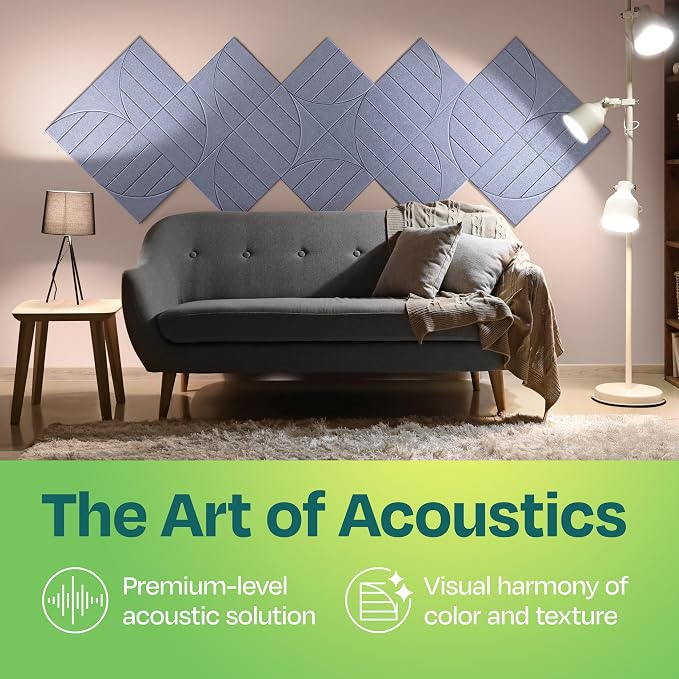 Acoustic Panels 12-Pack Soundproof Wall Panels 12"x12"x0.4" Decorative Sound - Image 2