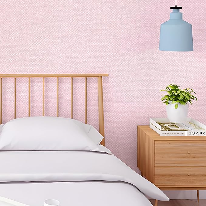 Pink Grasscloth Wallpaper Peel and Stick Textured Contact Paper - Image 3