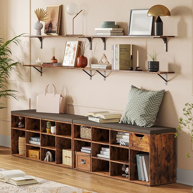 DINZI LVJ Long Wall Shelves, 55.1Inch Wall Mounted Shelves Set of 2, Extra - Image 2