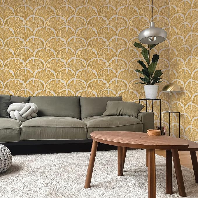 Tempaper x Novogratz Golden Mustard Feather Palm Removable Peel and Stick - Image 10