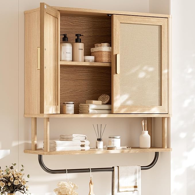 INNOD Rattan Bathroom Wall Cabinet by INNODToddlerTower