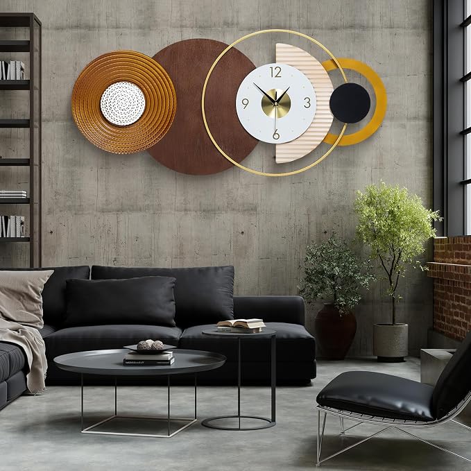 32x16 inch Large Modern Mid-Century Wall Clock - Image 6