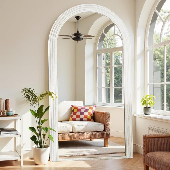 Antok Full Length Mirror 82"×44" Floor Mirror Standing Tall Mirror, Arched - Image 2