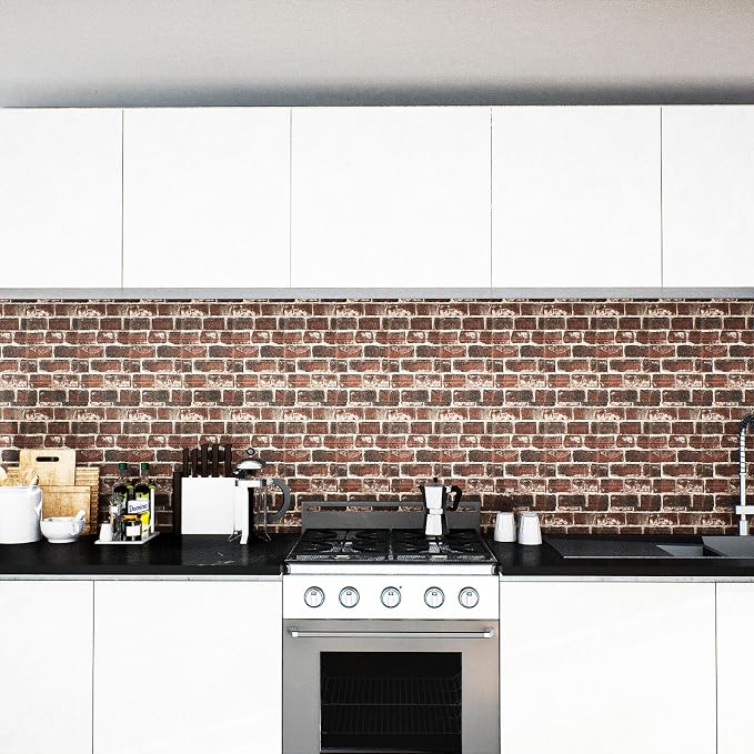 40 PCS 3D Wall Panels Peel and Stick Faux Foam 11.8"*11.8" Red Brick Color - Image 8