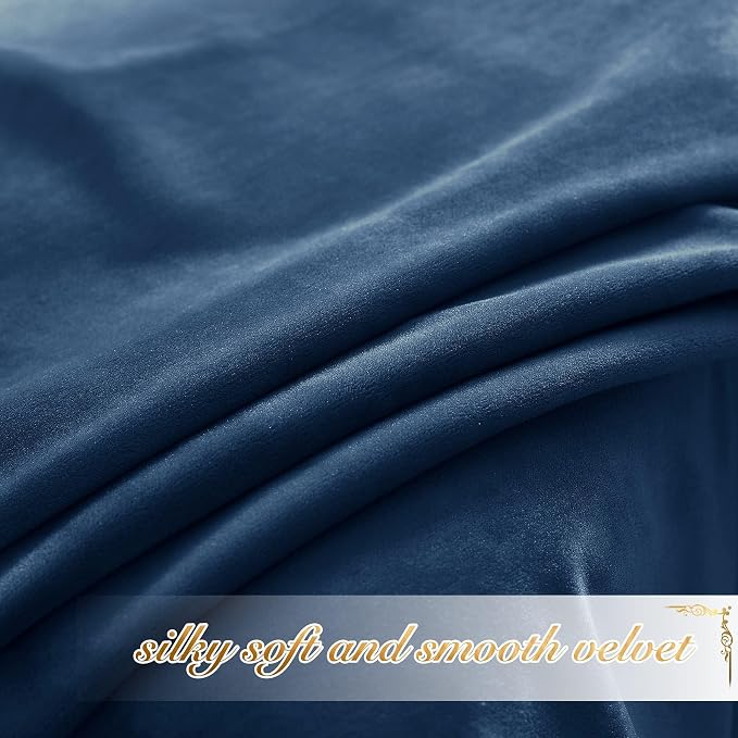 NICETOWN Navy Blue Velvet Curtains 84 inches - Image 6