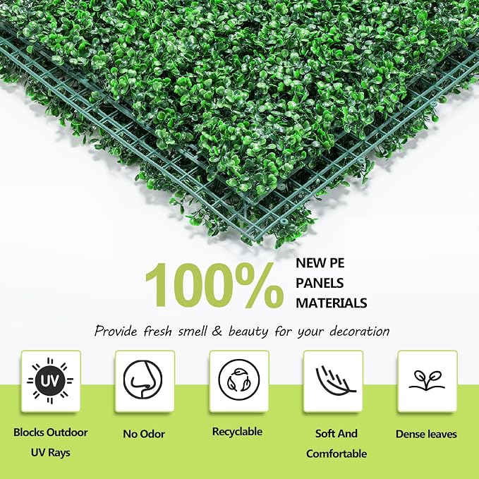 AOKIE 20"X20" Artificial Grass Wall, Party Garden Fence Decor - Image 3