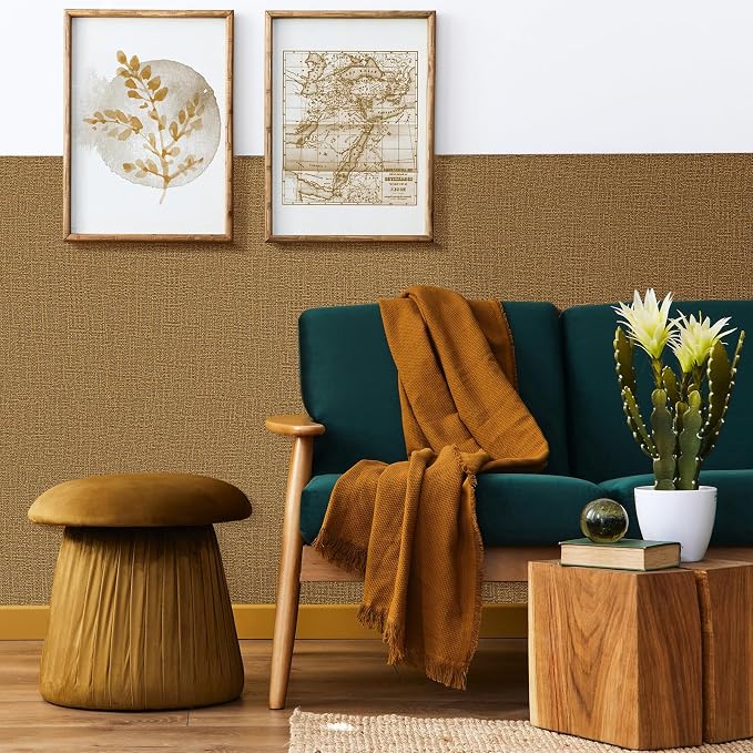 WADILE Grasscloth Peel and Stick Wallpaper 15.7in x 393.7in, Textured Contact - Image 3
