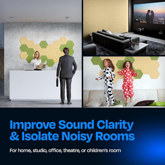 Acoustic Panels 12-Pack Soundproof Wall Panels 12"X10.4"X0.4" Sound Panels High - Image 4