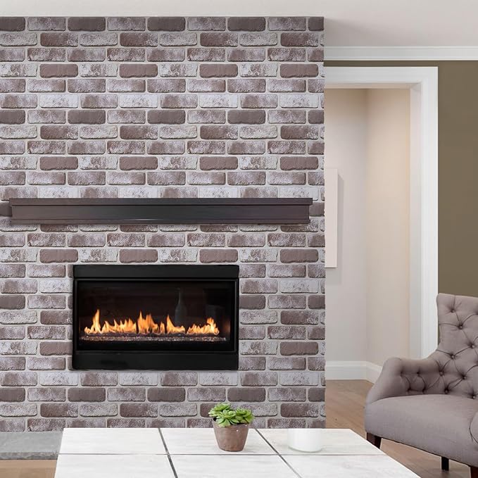 Commomy 10 Pcs Whitewash 3D Brick Peel and Stick Wall Panels - Image 8