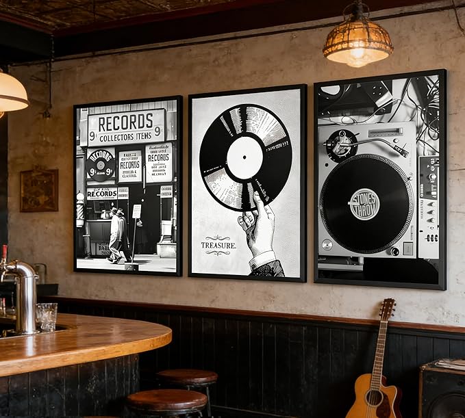 3Pcs Retro Music Poster Wall Art Fashion Black And White Photography Preppy - Image 4