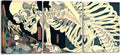 Wieco Art 3 Piece Witch and Skeleton Ukiyo-E by Utagawa Takiyasha Historic by WiecoArt