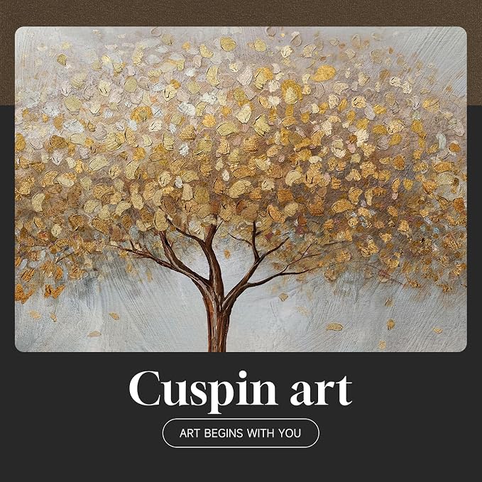 Gold Framed Tree of Life Wall Art, Large Modern Canvas Prints Paintings Artwork - Image 8