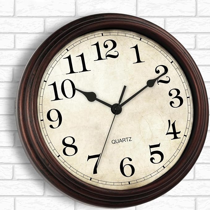 Wall Clock, Bronze Silent Non Ticking Battery Operated Clocks, Decorative - Image 5