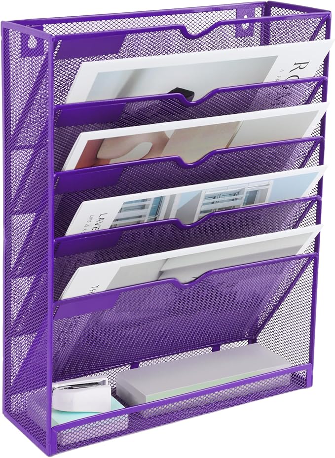 EASEPRES 6 Tier Mesh Hanging Wall File Organizer, Desk Vertical Mail Paper - Image 7