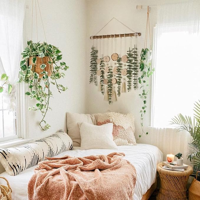 Artificial Eucalyptus Wall Decor Fake Greenery Leaves Stems Wall Hanging Plants - Image 2