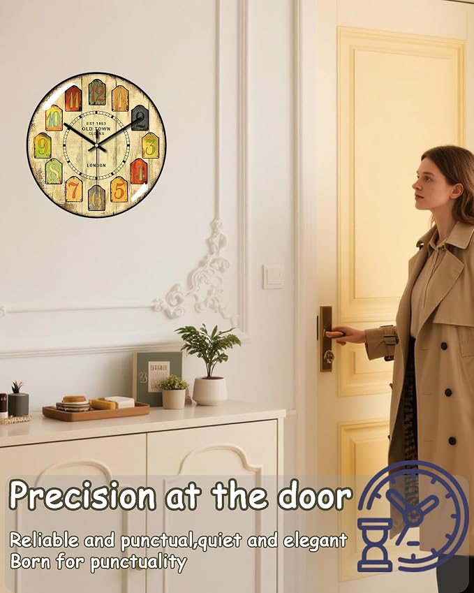 Decorative Wall Clocks Batterys Operated, Retro Wall Clock - Image 7