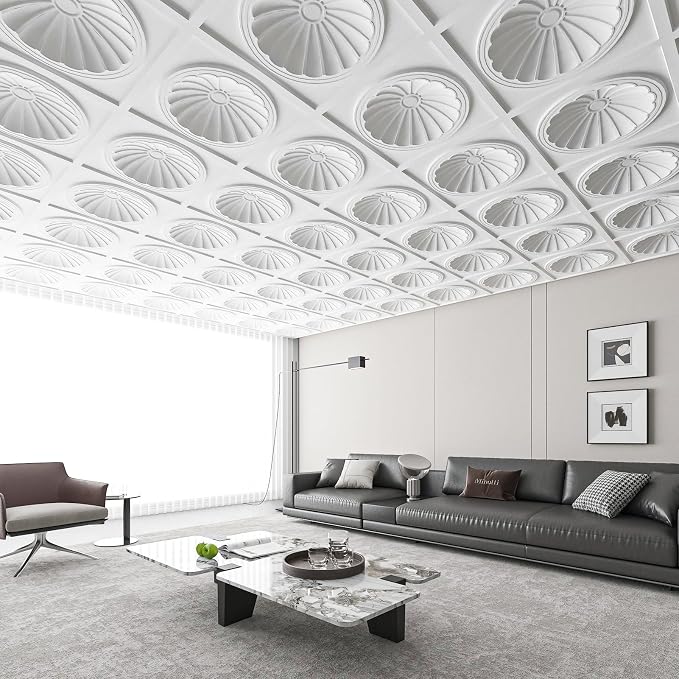 Art3dwallpanels Ceiling Tiles 12 Pack Drop Ceiling Tiles, 24 x 24 Inch High - Image 7