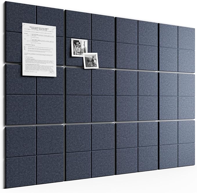 Bumusty Large Felt Bulletin Board, 30 Push Pins, 70 Adhesive Tabs by BUMUSTY