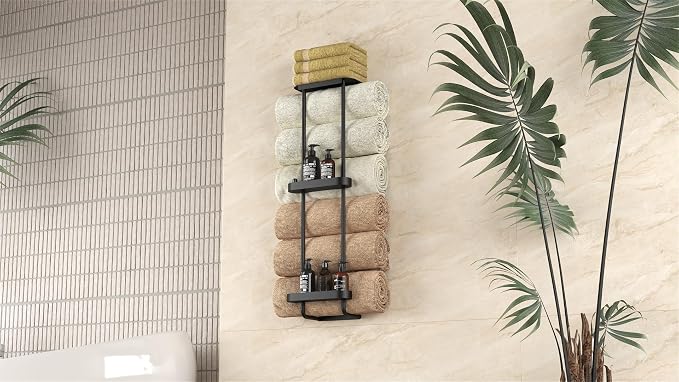 STWWO Bathroom Towel Storage, 36.4 Inch Towel Racks - Image 6