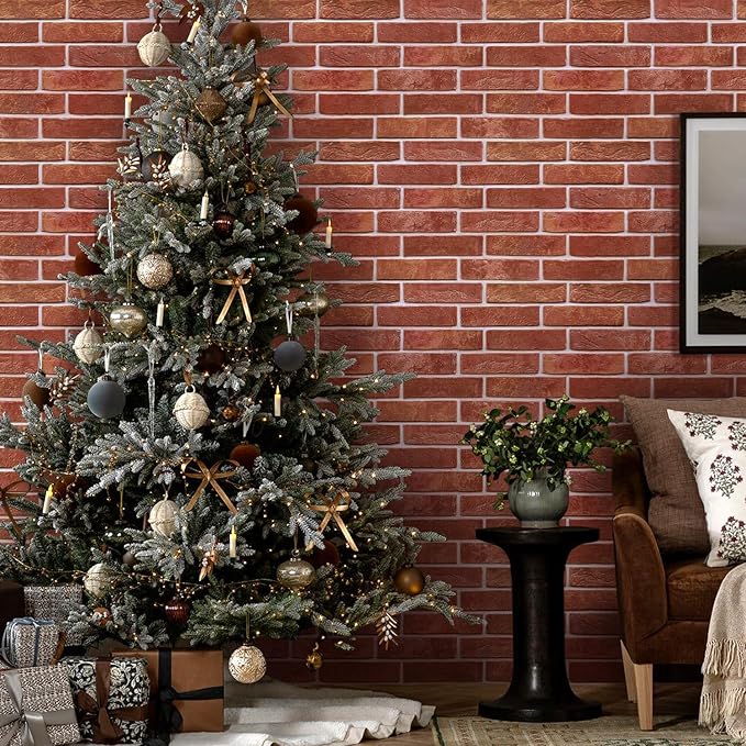 COMSTICKC 3D Red Faux Brick Wall Panel Peel and Stick Wall Stickers, DIY - Image 6