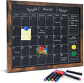 Chalkboard Calendar for Wall, Small Rustic Framed Magnetic Chalkboard for Home by Marribol