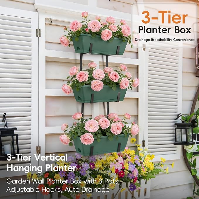 OYEAL Window Boxes Planters Deck Railing Planter Boxes - Image 6