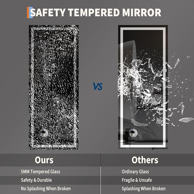 LED Bathroom Mirror 60 x 24 inch, Lighted Bathroom Vanity Mirror - Image 6