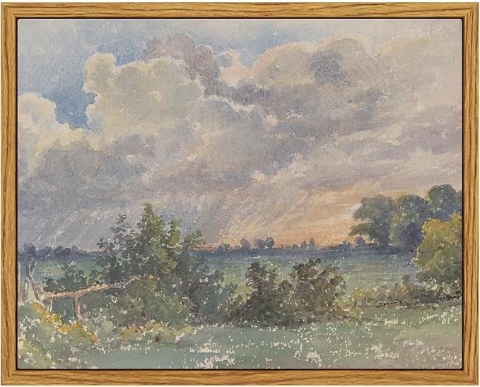 InSimSea Framed Canvas Wall Art, Vintage Landscape Art by InSimSeaArt