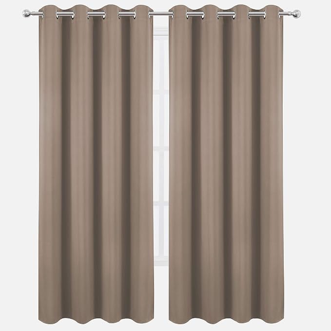 LEMOMO Cappuccino Thermal Blackout Curtains/52 x 108 Inch/Set of 2 Panels Room - Image 2