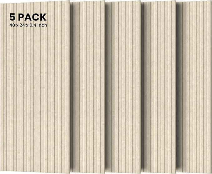 5 Pack Acoustic Panels, 47.2 x 23.6 x 0.35 Inch Sound Proof Panels by TO-TH
