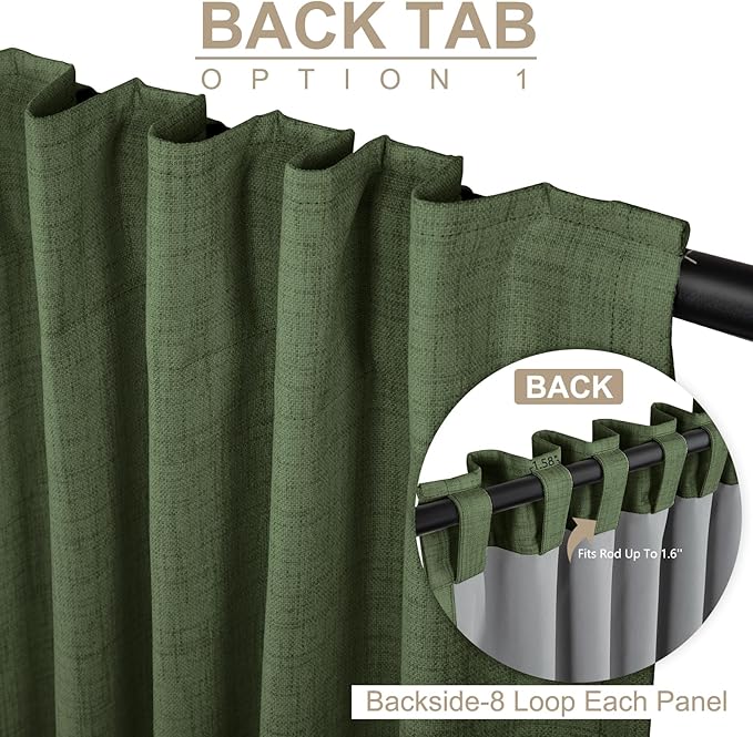 100% Blackout Shield Linen Blackout Curtains - Image 3