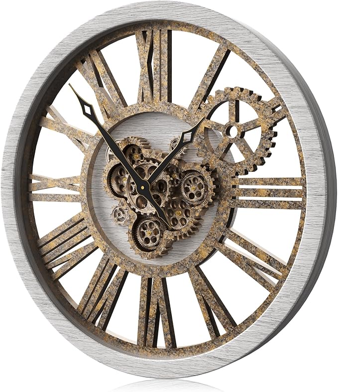The B-Style Large Wall Clock 24 inch Moving Gear Wall Clock Oversized Vintage by TheB-StyleTB